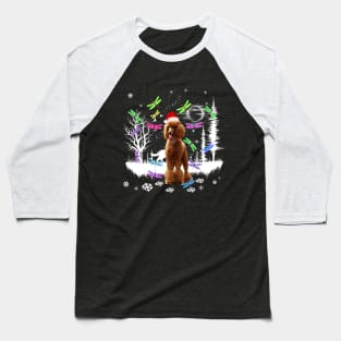 Cute Poodle Snow Christmas Dragonfly Xmas Pajamas Baseball T-Shirt